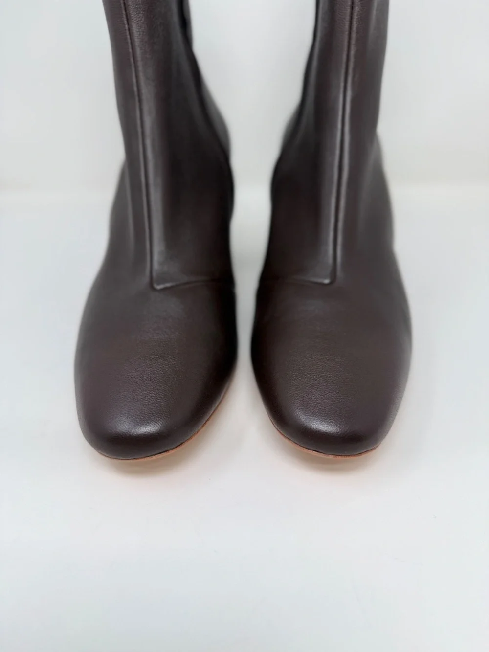 New Loeffler Randall Elise Brown Leather Stretch Bootie Sz 9.5